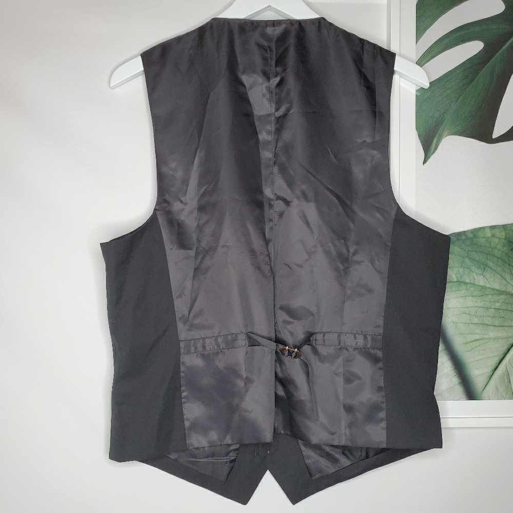 NEW Stafford Wool Travel Classic Black Suit Vest - Picture 3 of 5